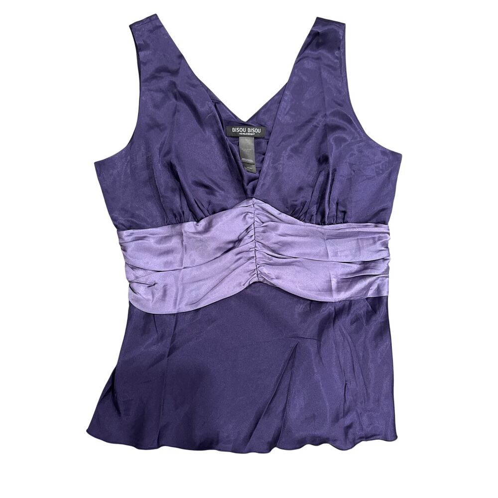 Bisou Bisou Vintage Camisole Fairy Mermaidcore Satin Lace Beaded Top Y2K -Sz: 14